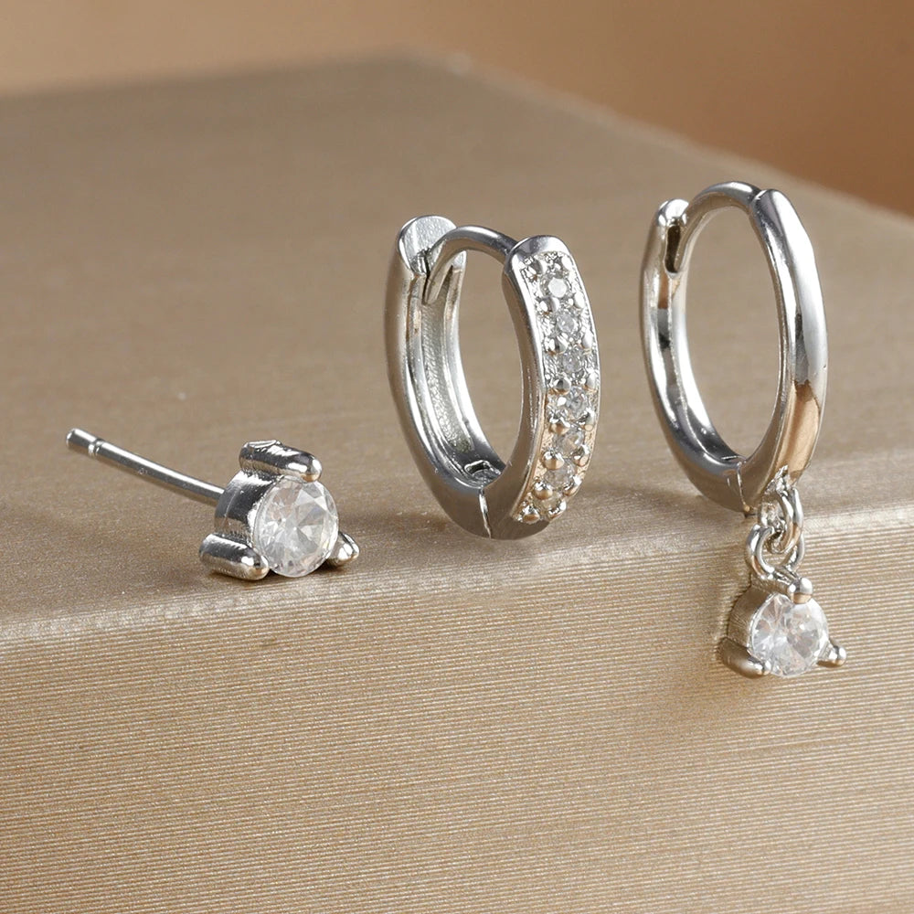 Conjunto 3 Brincos Estrela e Argola – Banho Ouro 18K