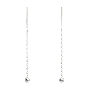 Brinco Longo Minimalista em Aço Inox