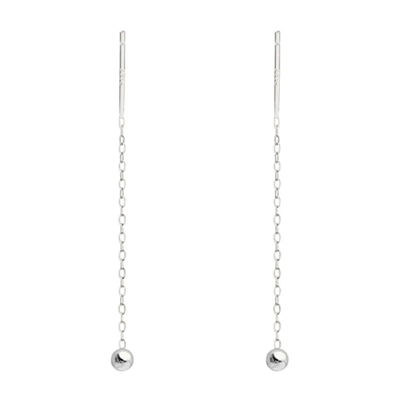 Brinco Longo Minimalista em Aço Inox