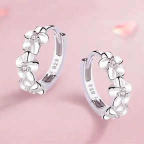 Brinco com cristal em formato de flor