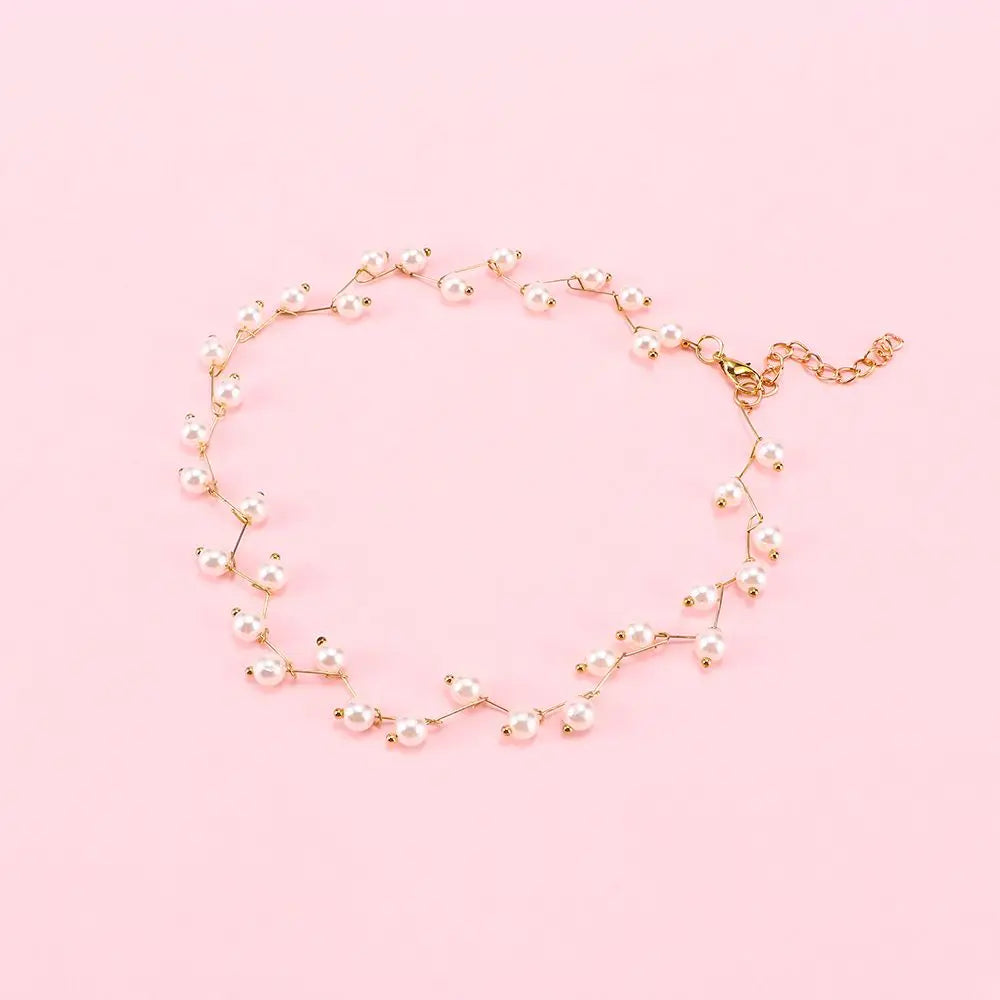 Colar elegante com pérolas