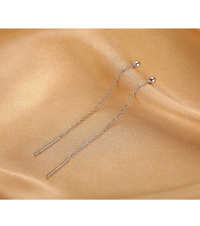 Brinco Longo Minimalista em Aço Inox