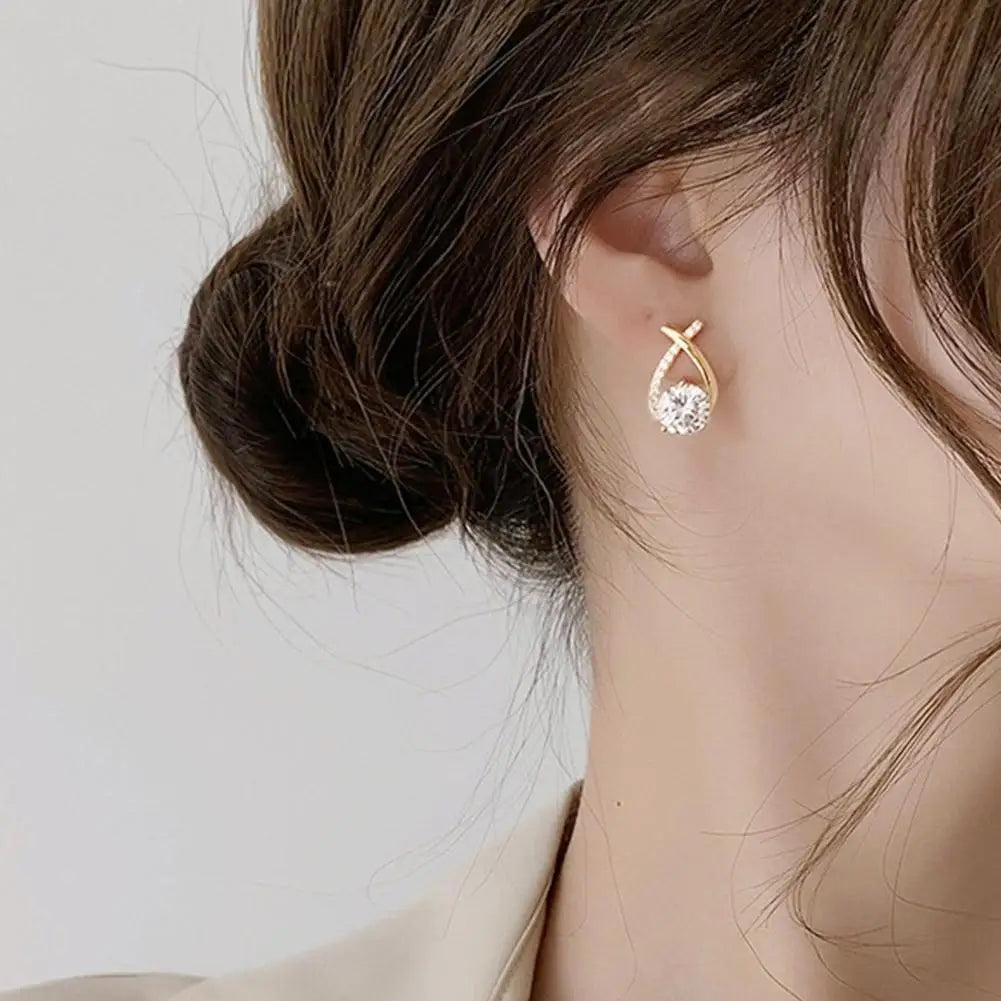 Brinco Feminino Elegante com Cristal e Rabo de Peixe – Estilo Coreano Fashion