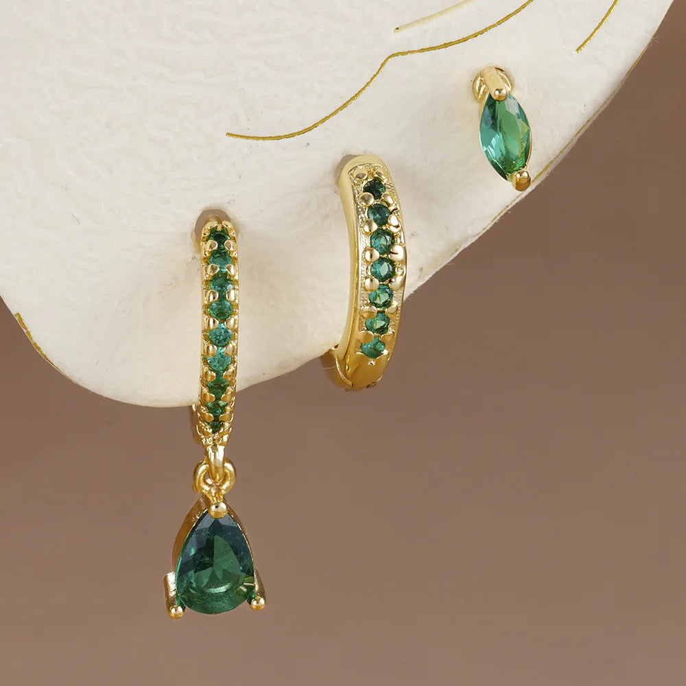 Conjunto 3 Brincos Estrela e Argola – Banho Ouro 18K