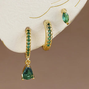 Conjunto 3 Brincos Estrela e Argola – Banho Ouro 18K