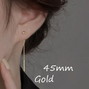 Brinco Longo Minimalista em Aço Inox