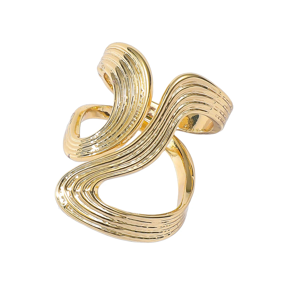 Anel elegante com linhas criativas