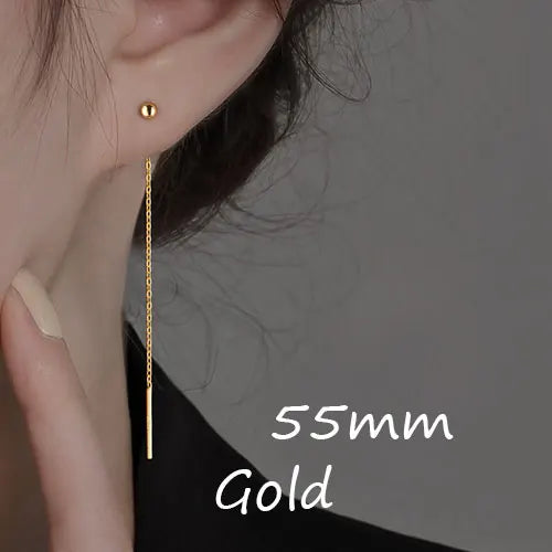 Brinco Longo Minimalista em Aço Inox