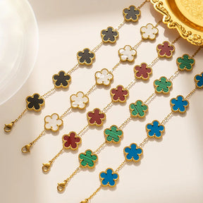 5 pulseiras florais