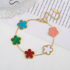 5 pulseiras florais